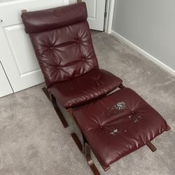 Leather Chair And Footstool