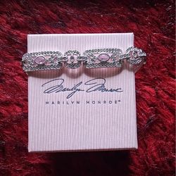 Marilyn Monroe Clear and Pink Crystals Bracelet

