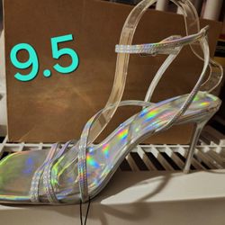 Super Cute Heels_ Size 9.5_ New_ $25 Cash Only/ Blue Diamond And Rainbow 