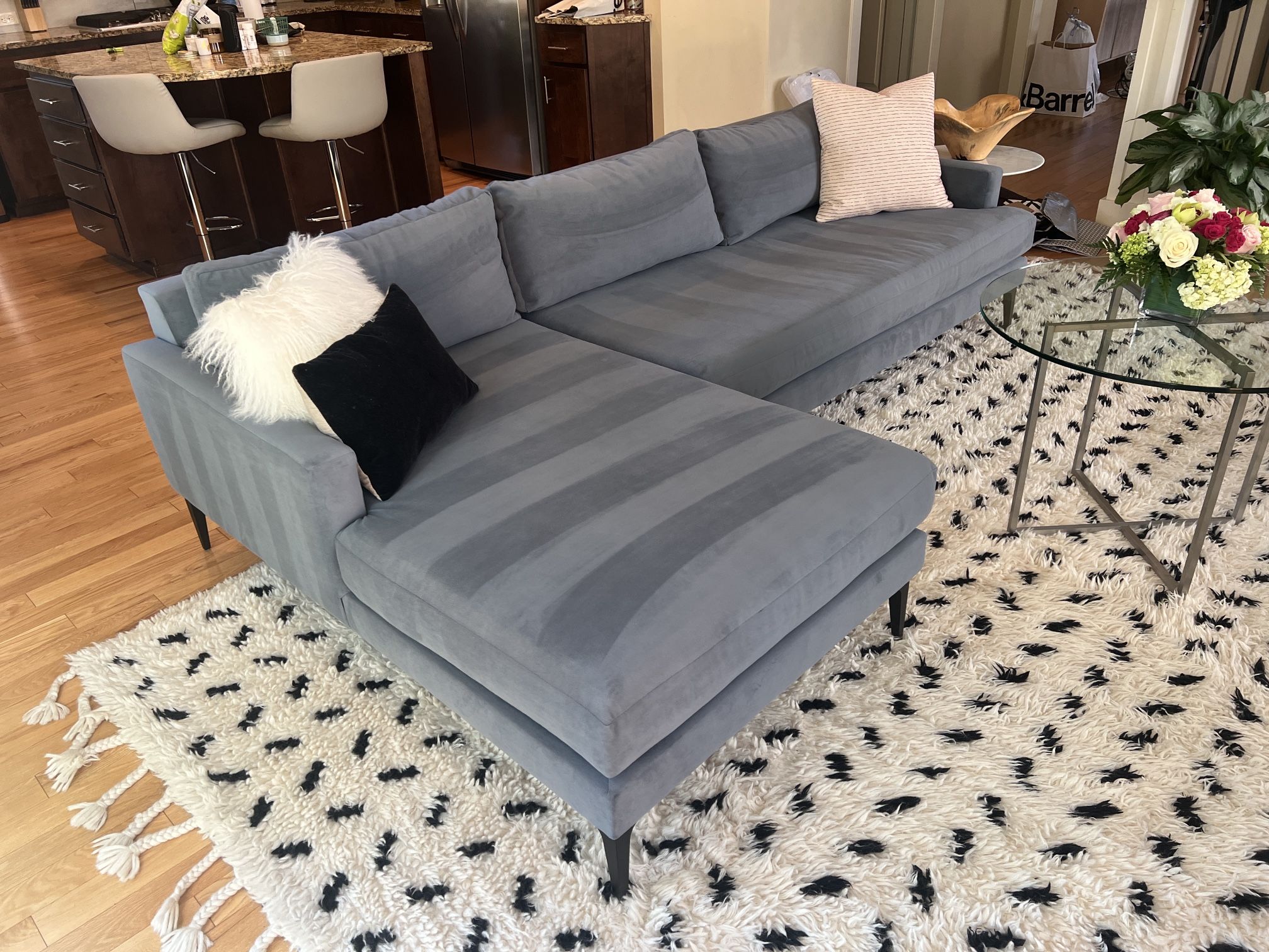 Like New- West Elm Andes 2 Piece Chaise Sectional