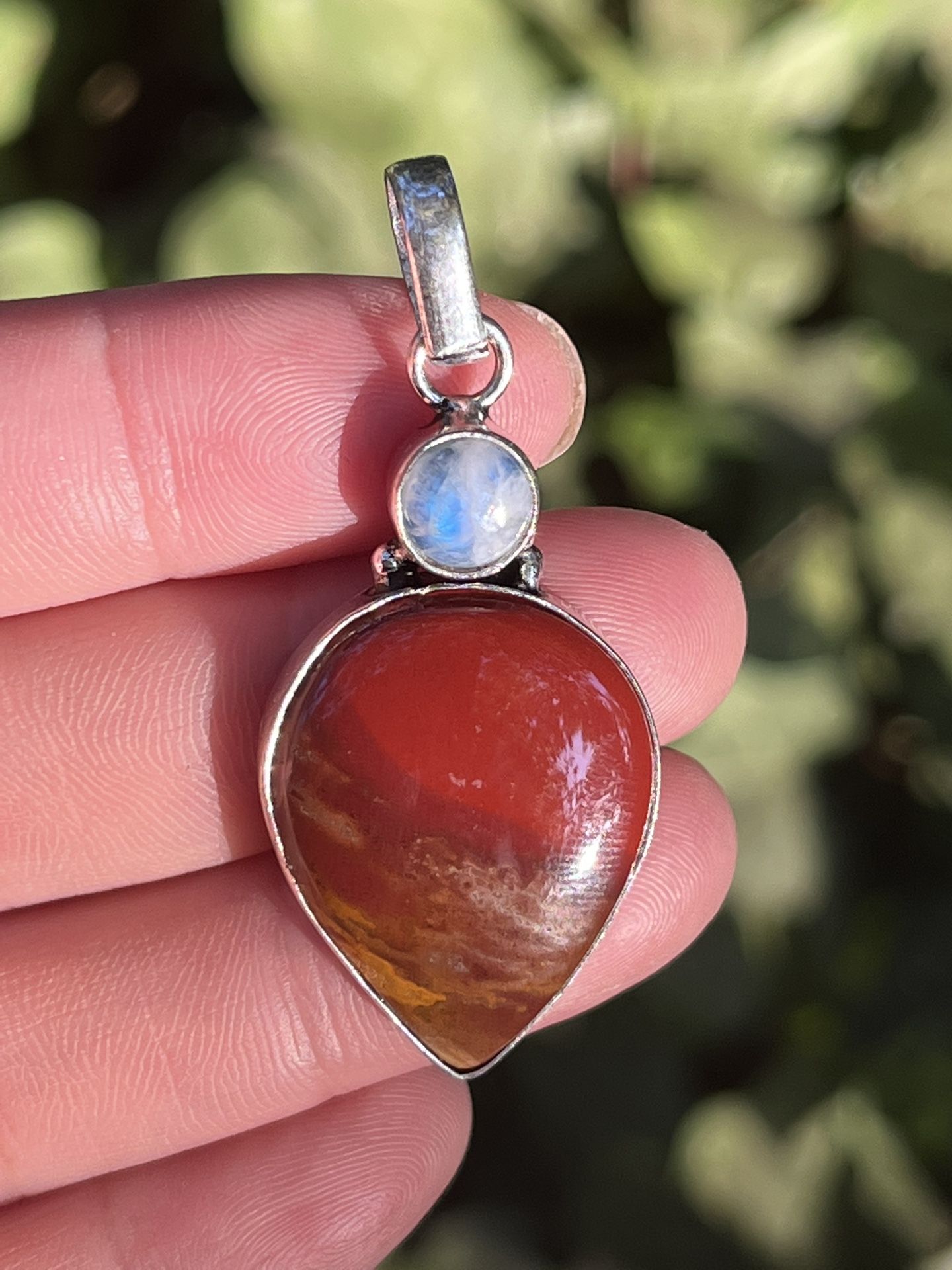 925 Silver Overlay Mookaite Moonstone Pendant