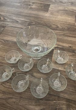 Punch bowl glass set