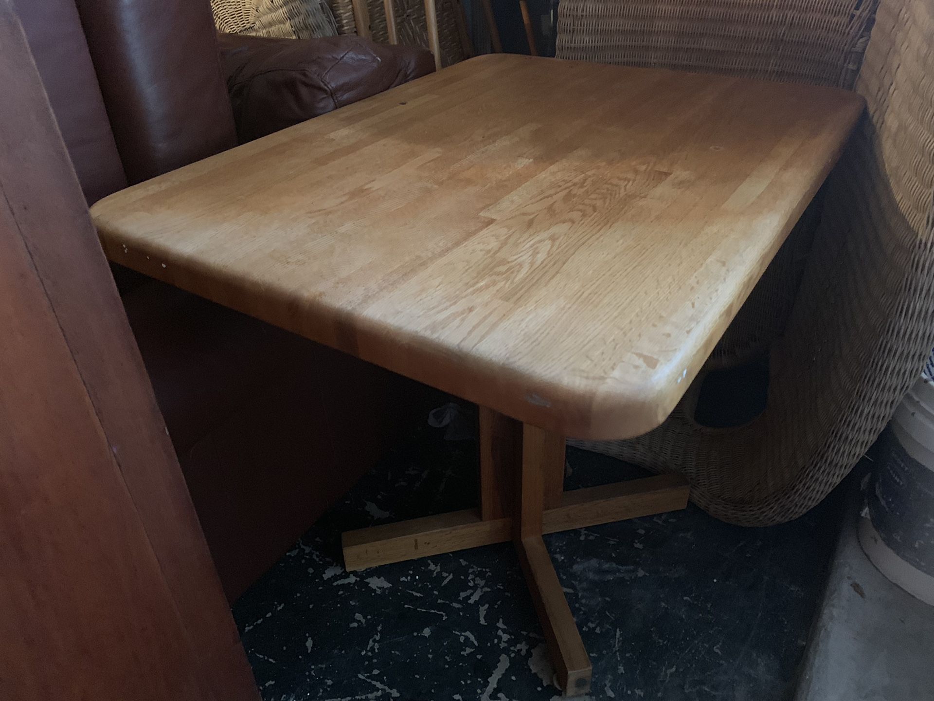 Butcher block table and 3 chairs