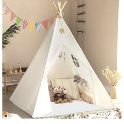 Natural Canvas Teepee Play Tent
