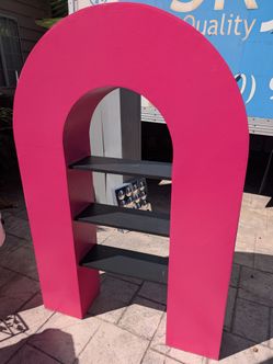 6 Ft Pink Arch Display Shelf / Party Backdrop – 4 Ft Wide