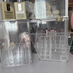 Lipstick clear box holders/ Clinique moisturizer 