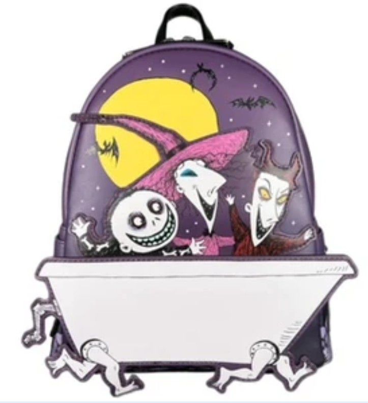  Loungefly Nightmare Before Christmas Lock, Shock & Barrel Backpack And Wallet Included Exclusive Nwt 