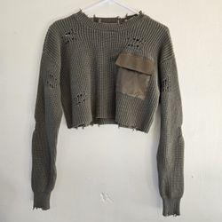 Forever 21 Olive Cropped Sweater