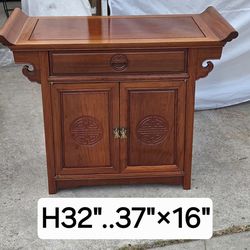Vintage Chinese Rosewood Ming Style Altar Table Cabinet