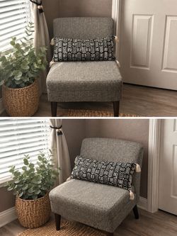 Gray Upholstered Armless Accent Chair