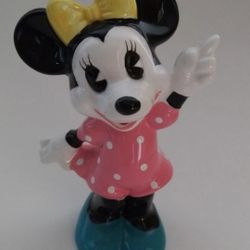 Minnie Mouse Polka Dot Dress Ceramic Figurine 3" Japan