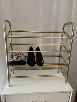 Shoe rack stand one only/ gold color
