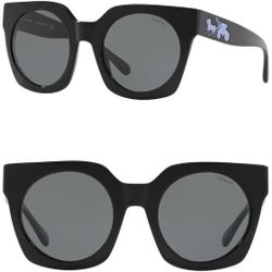 Coach Sunglasses HC8250 500287 Black Solid 51 mm