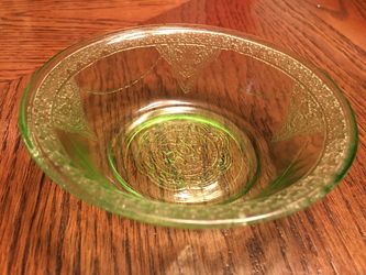 Small Green Depression Glass Dish - 4.5"