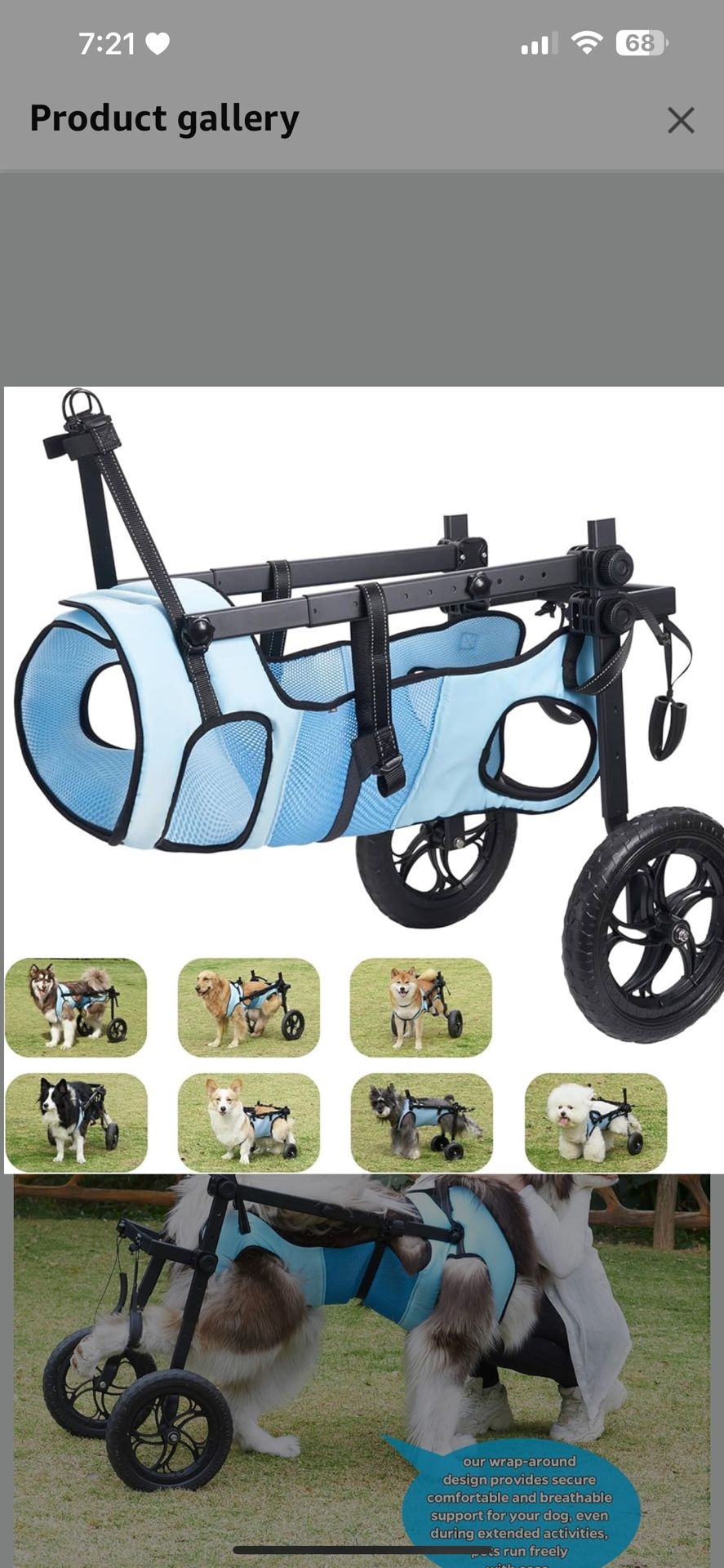 Dog Wheelchair for Back Legs, Dog Wheelchair Cart, Doggy/cat Wheelchairs with Disabled Hind Legs Walking, Mobility Aids for Large Pets Hind Limbs, Dog