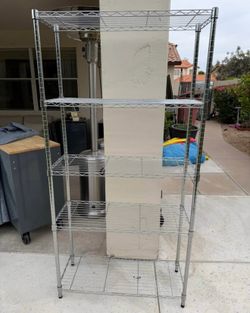 Heavy Duty Chrome Wire Shelving Rack – Adjustable 5 Tier Storage Shelf