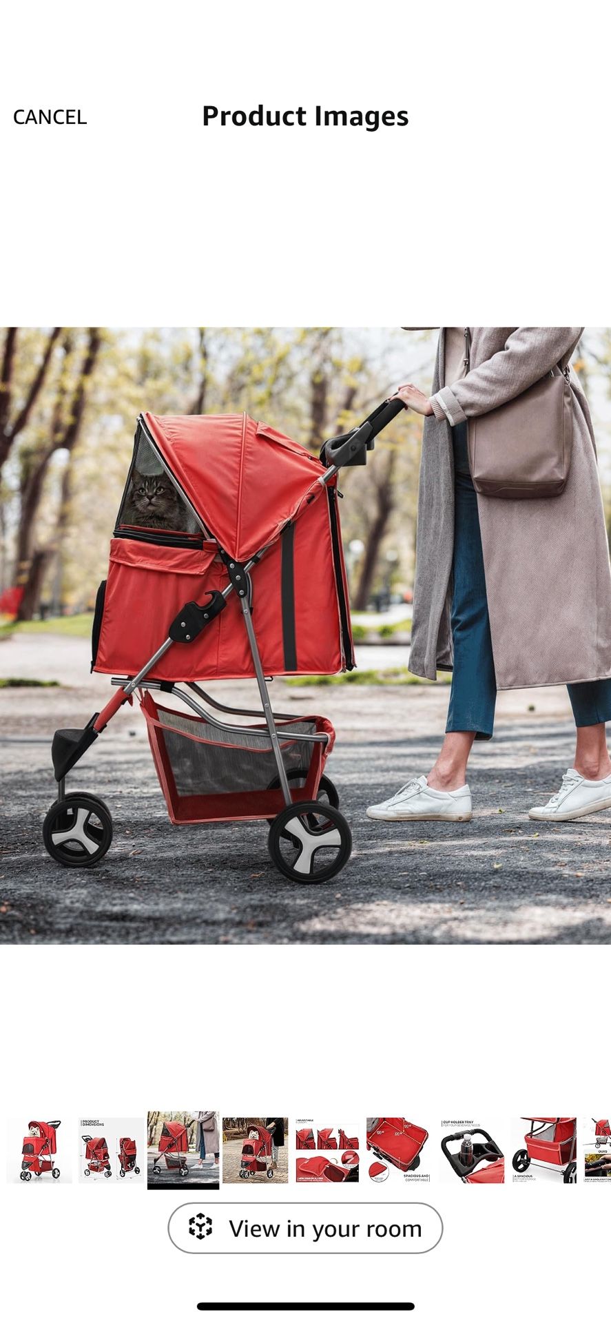 Red Dog/Cat Stroller - M $60 Obo