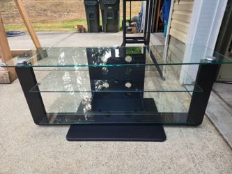 3 level glass entertainment center