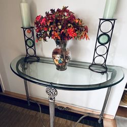 Beautiful metal supported glass top Console table , hallway table,entrance table,