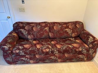 Floral Upholstered Two-Cushion Sofa