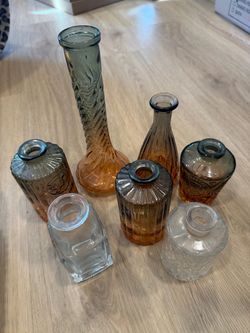7-pc Set of Glass Vases varying sizes