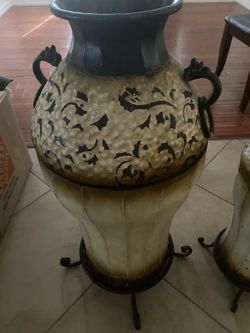 Decorative Metal Jar 2 pieces