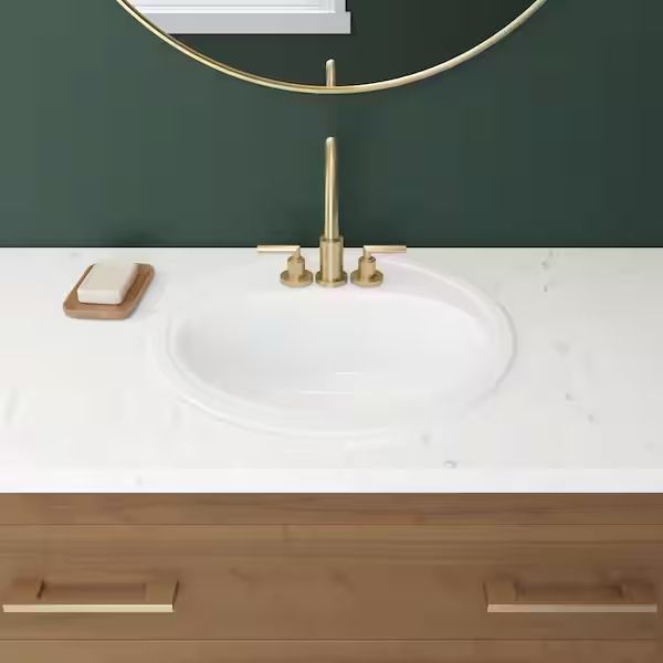 Bootz Industries Laurel Round Drop-In Bathroom Sink in White $20
