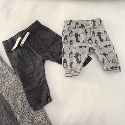 Zara baby Boy 2 Pair Of Pants 3-6 Months 