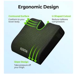 AUVON Wheelchair Seat Cushions (20"x16"x4") for Sciatica, Back, Coccyx, Pressure Sore and Ulcer Pain Relief, Memory Foam Pressure Relief Cushion with 