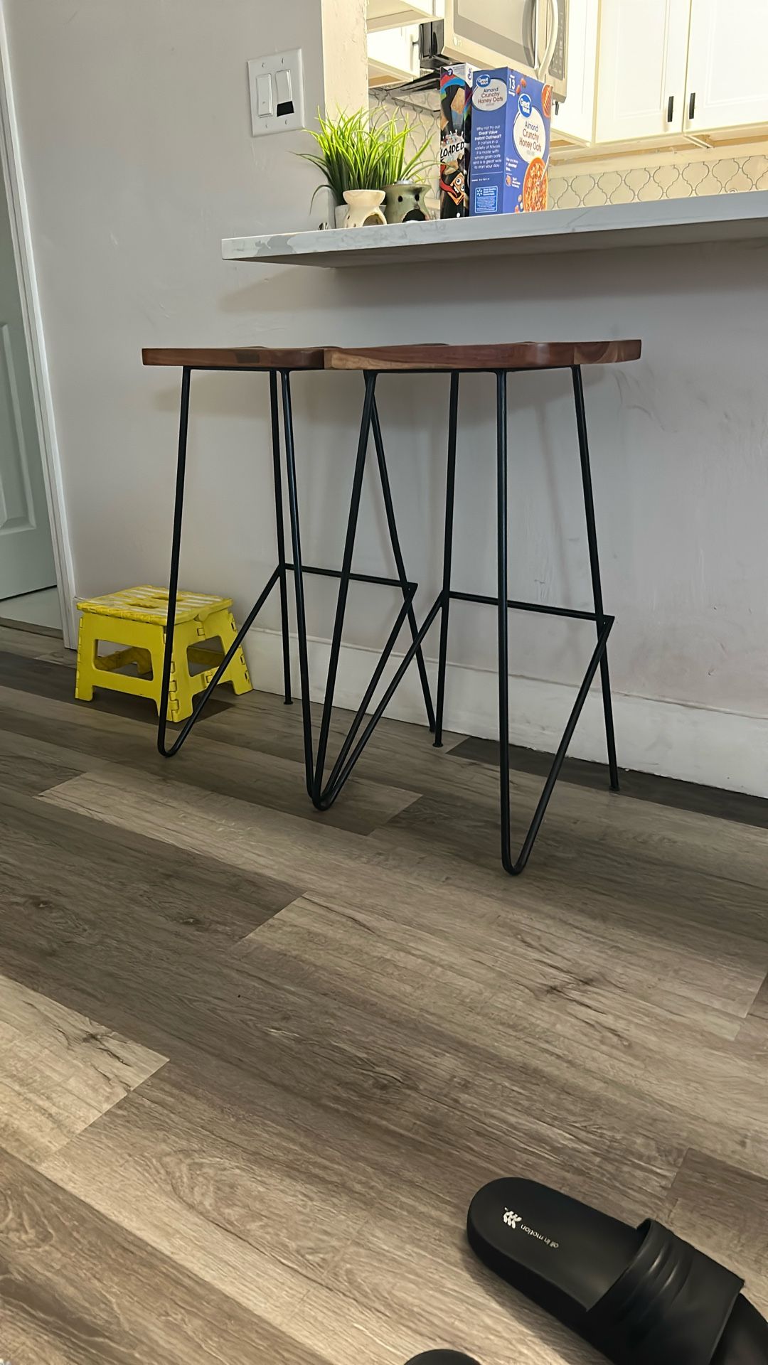Heavy Wood And Metal Stools