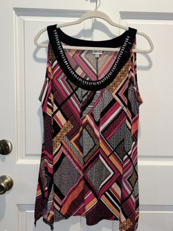 Beautiful Tank Top With Beaded Collar Made By Avenue-Women’s Plus Size 14/16