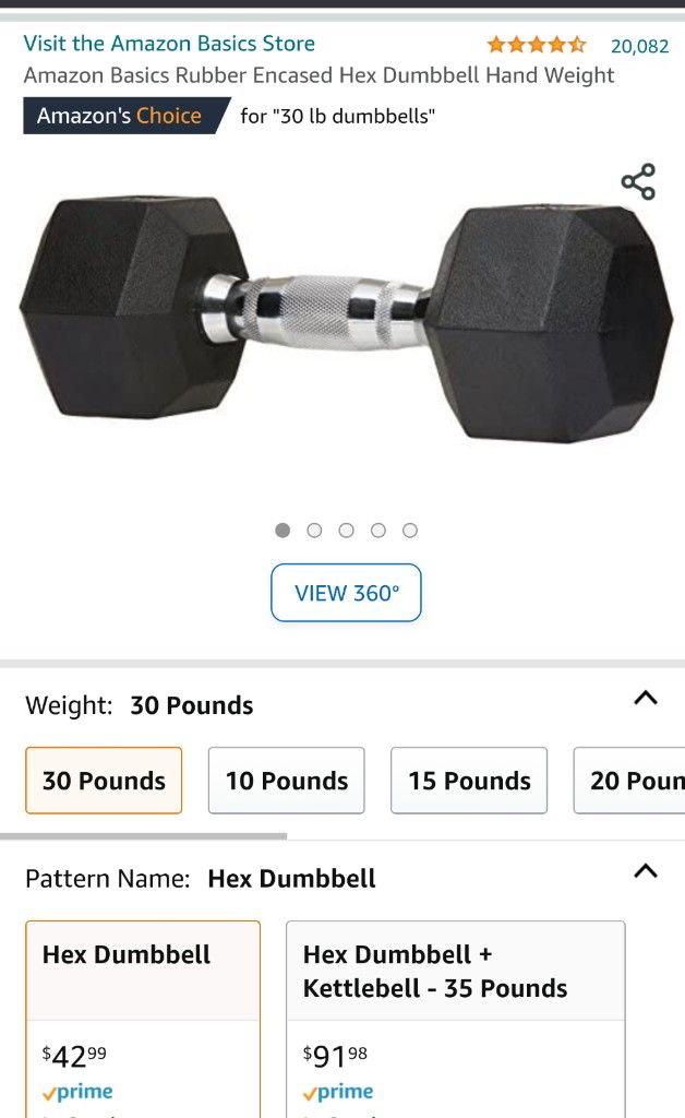 Pair of 30lb Dumbbells
