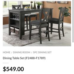 Gray Counter Height Dining Table Set
