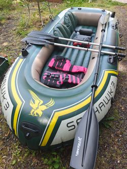 Seahawk 3 inflatable boat + anchor + 94" paddle + west