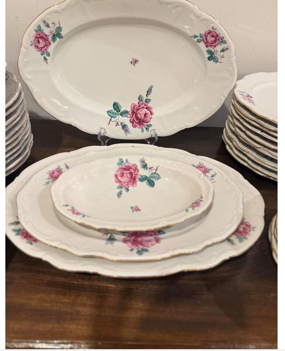 Vintage Floral Porcelain Dinnerware Set