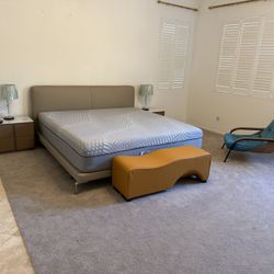 Modern Queen Bed Frame + Mattress – Excellent Condition