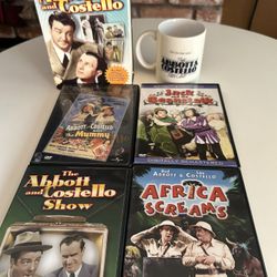 Abbott And Costello DVDs And Coffee Cup