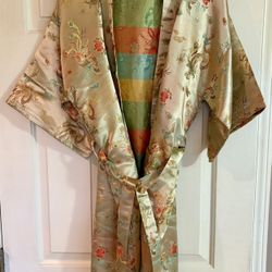 New: Eastern Collection Silky Gold with Dragon Design Kimono