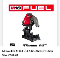 M18 Fuel Milwaukee metal chopsaw, TOOL only,New, Financing Available