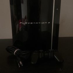 PS3 CECHG01 – Tested Working – Super Clean – 40GB – Controller + Cable – Rare Fat Model