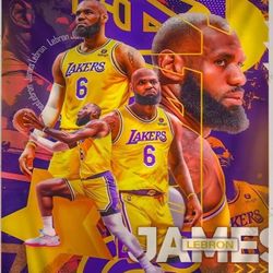 LeBron James Four Faces Of A King Layers Of A Legend Wall Tapestry 16"x 24"