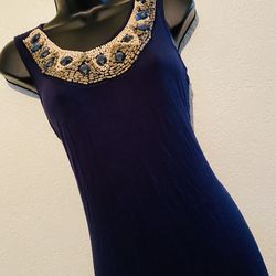 JOSEPH A., Navy Blue Collar Dress, Size S