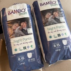 Bambo Dreamy Night Pants / Bedwetting Diapers, Size Large (77-110 Lbs)