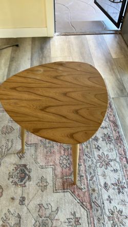 Triangular wooden coffee table
