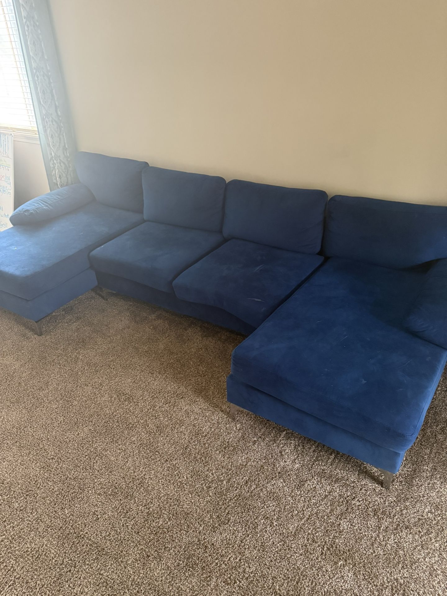 Nice Blue Living Room Sectional Couch