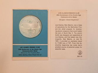 1970 Los Alamos 25th Anniversary Atomic Age Sterling Silver Medal
