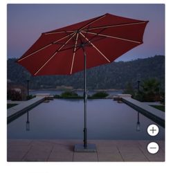 Sunvilla 10' Round Solar LED Market Umbrella