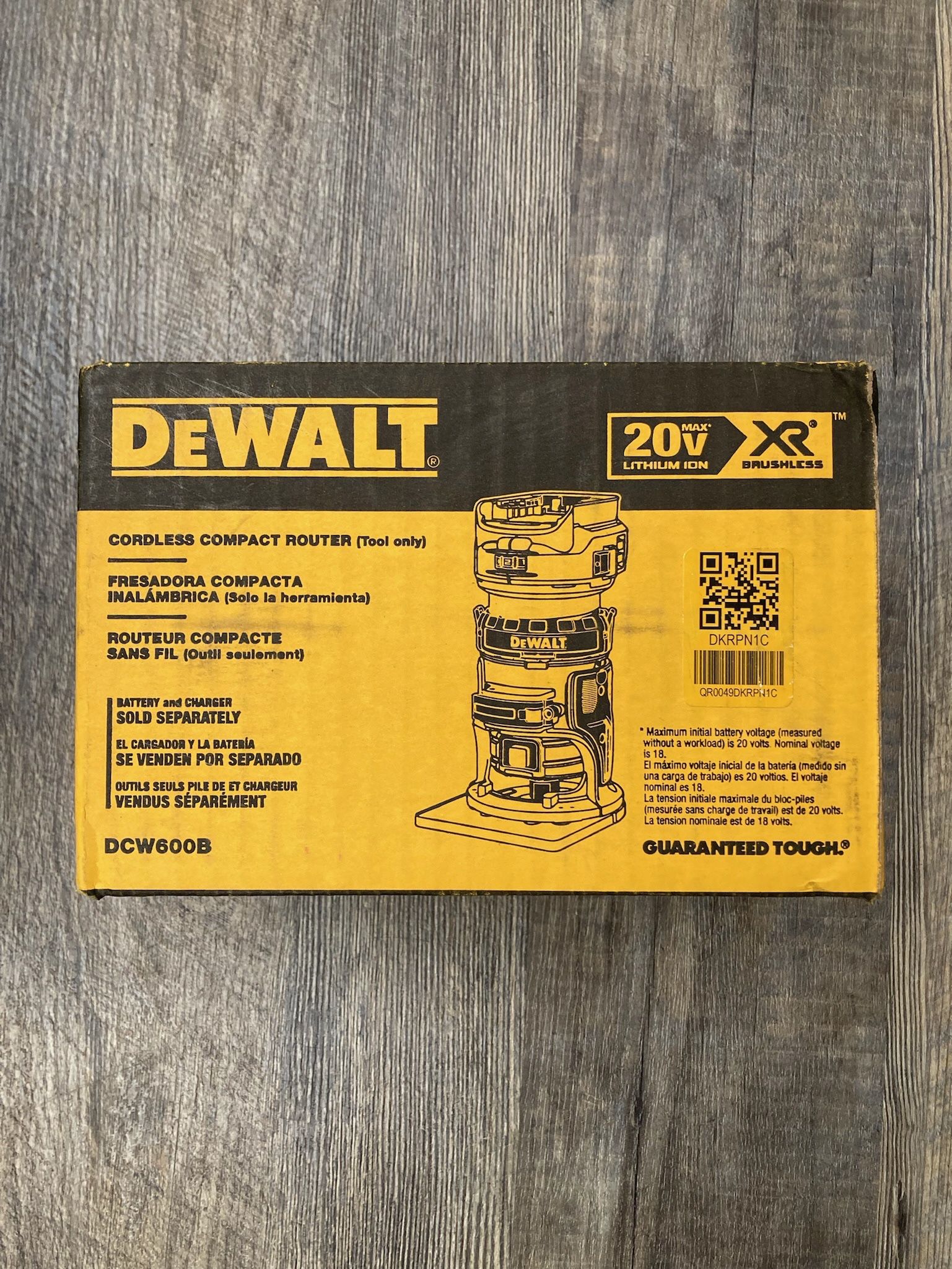 DEWALT DCW600B 20V MAX XR Cordless Brushless Compact Router, Tool-Only