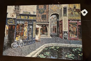 Mega puzzles French City Scene 1500 Pc Puzzle (all Pieces Accounted For)