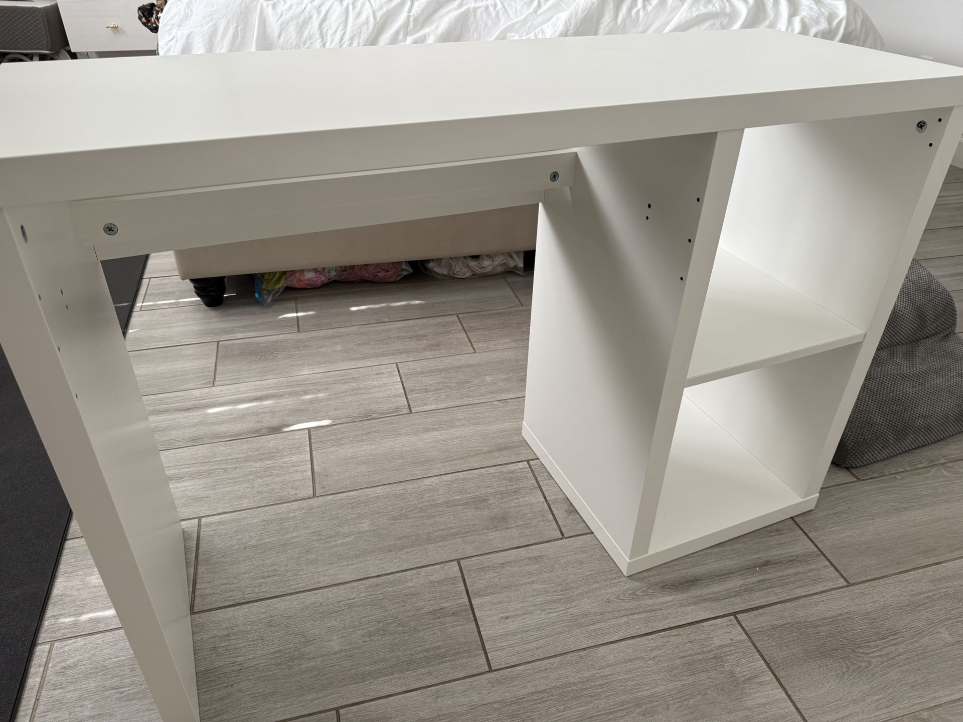 IKEA Kallax White Desk With Cube Storage